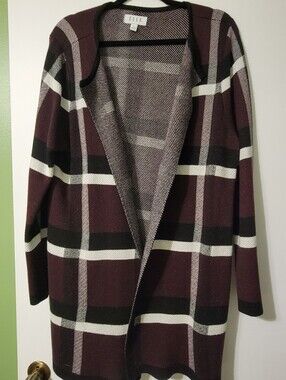 ELLE Knee-Length Plaid Blazer